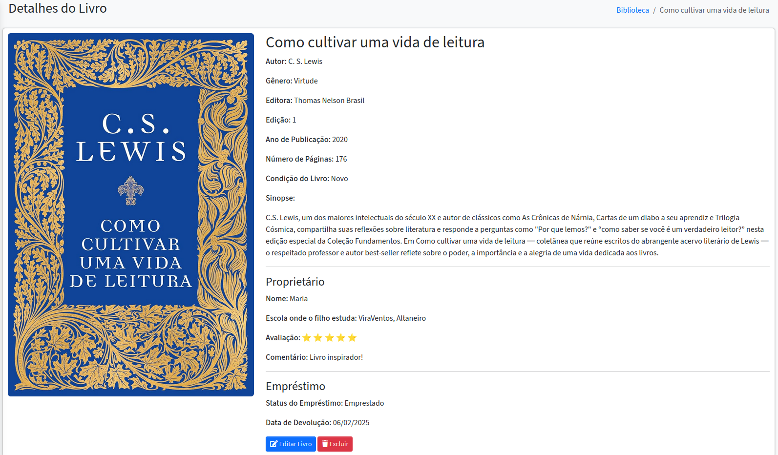 página meu livro